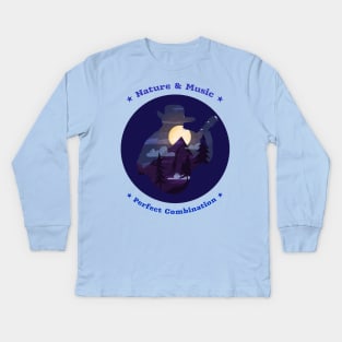 The mountains are calling and I must go. Fresh air and music. Kids Long Sleeve T-Shirt